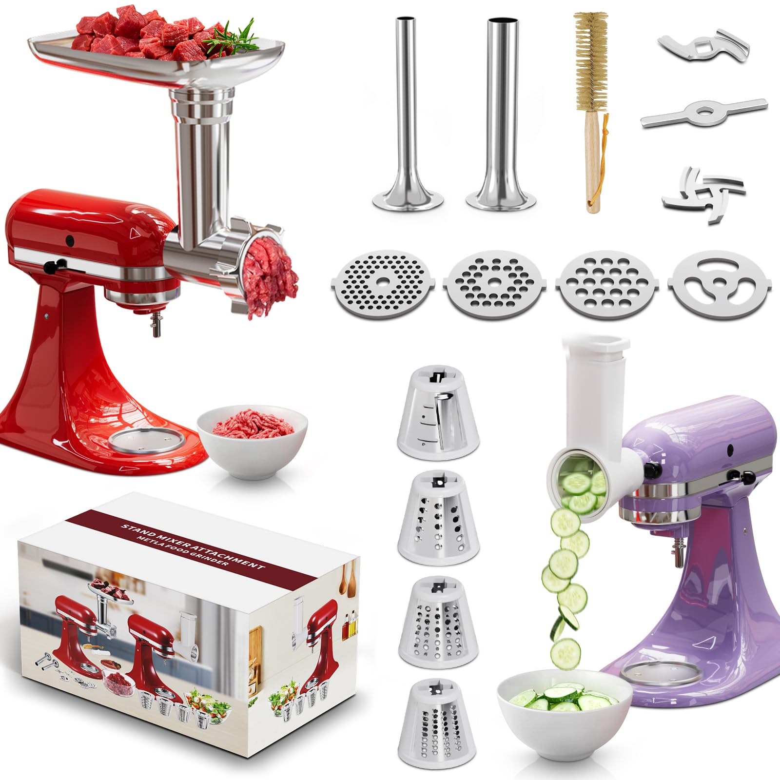 Amazon.com: 21Pcs Meat Grinder & Cheese Grater Attachment for